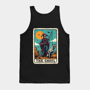 The Ghoul Fool Funny Jester Skeleton Fishing Dog Tarot Pun Tank Top